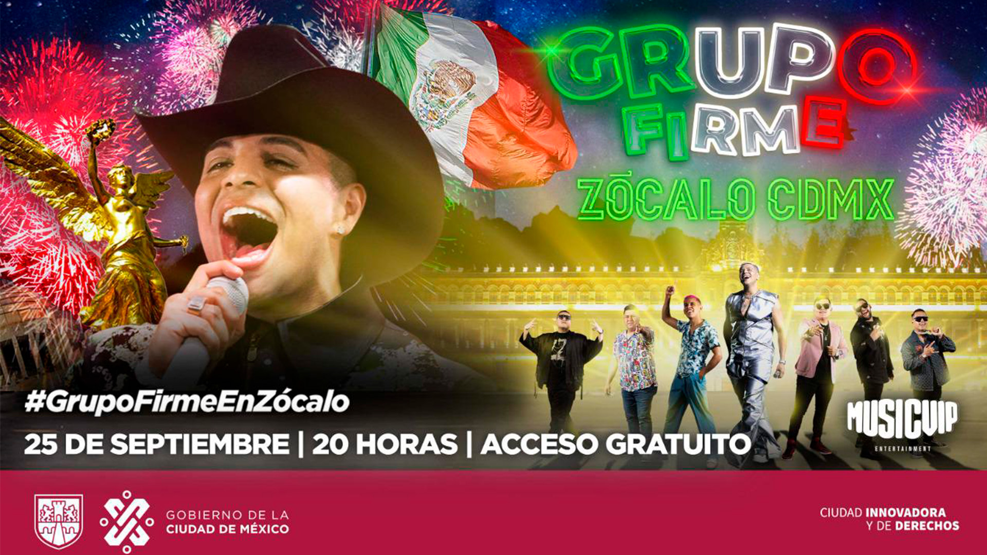 Grupo firme en el Zócalo